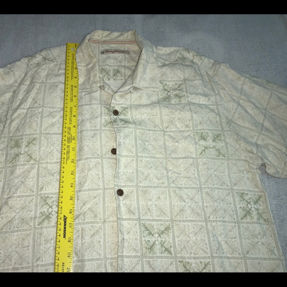 TOMMY BAHAMA Camp Shirt Silk Mens L Used Vintage